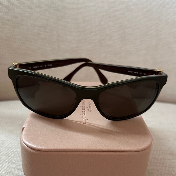 Fendi Olive Green Sunglasses with Gold Accent - Picture 6 of 10